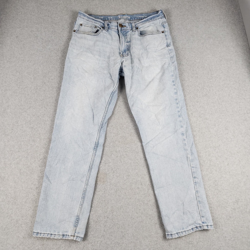 Sonoma The Everyday Jeans Mens 32x30 Blue Denim Light Wash Regular Fit Grunge